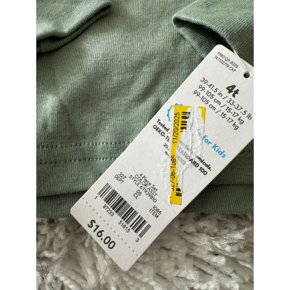 Carters Just For You Pajama Top Set Size 4T Blue Green NWT Puppy Stripes - Picture 4 of 6